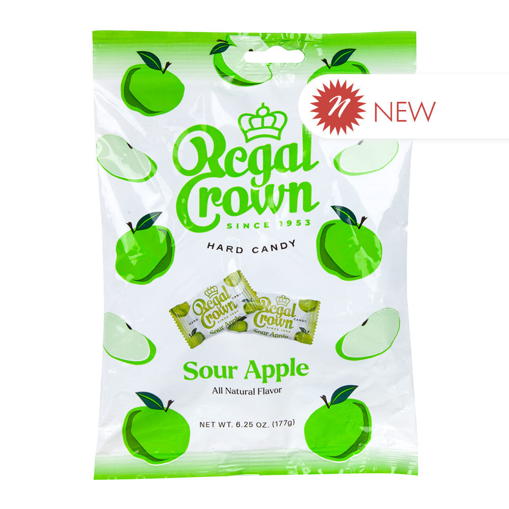 Wholesale Regal Crown Sour Apple Hard Candy 6.25 Oz Peg Bag-12ct Case Bulk