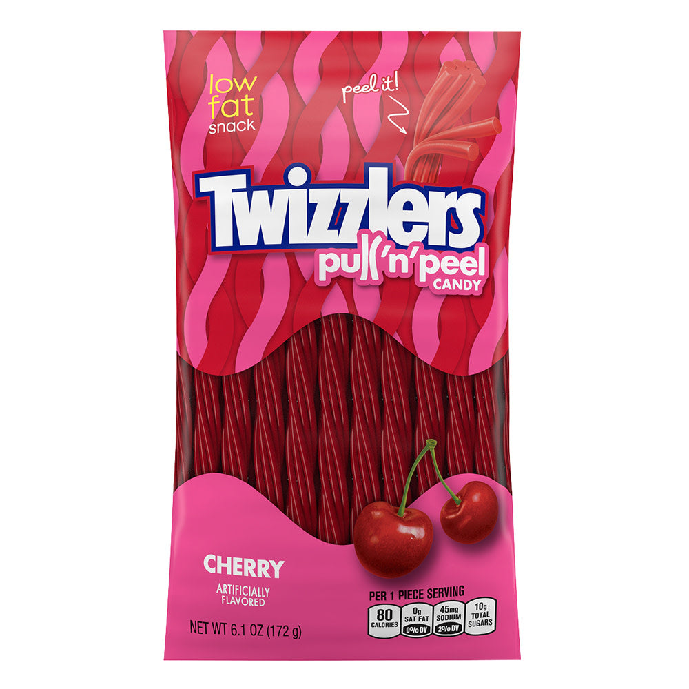 Wholesale Twizzlers Cherry Pull N’ Peel 6.1 Oz Peg Bag-12ct Case Bulk