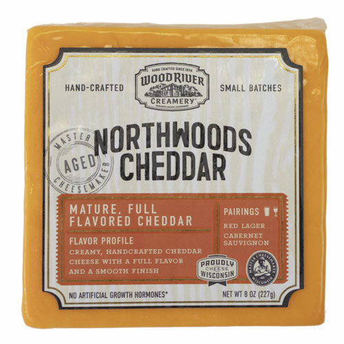 Wood River Northwoods Cheddar Cheese 8oz 12ct