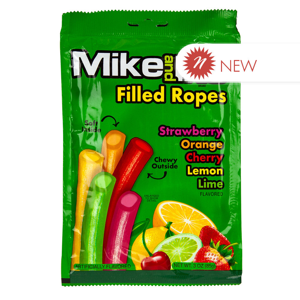 Wholesale Mike And Ike Filled Ropes 3 Oz Peg Bag- Bulk