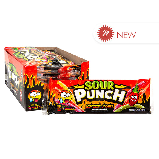 Wholesale Sour Punch Scorchin' Straws 4.5 Oz Bag- Bulk