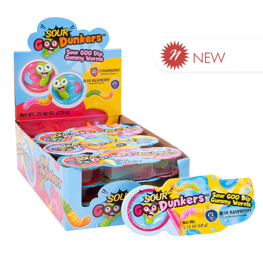 Wholesale Sour Goo Dunkers Sour Goo Dip Gummy Worms- Bulk