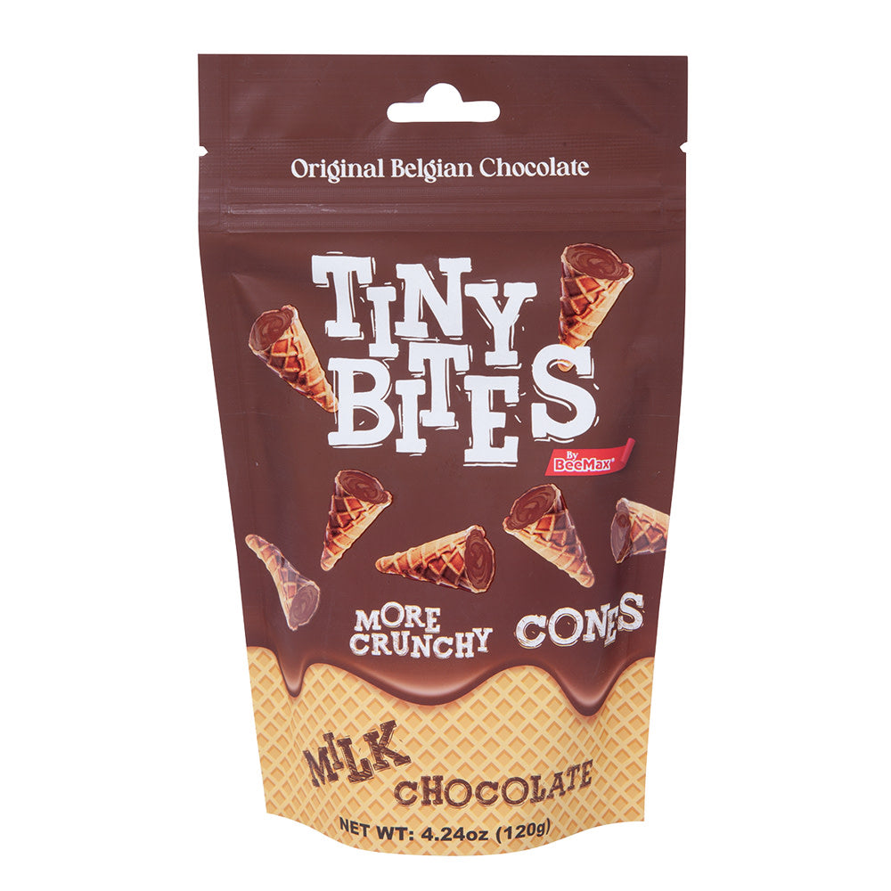 Wholesale Tiny Bites - Waffle Cones - Milk Chocolate-12ct Case Bulk