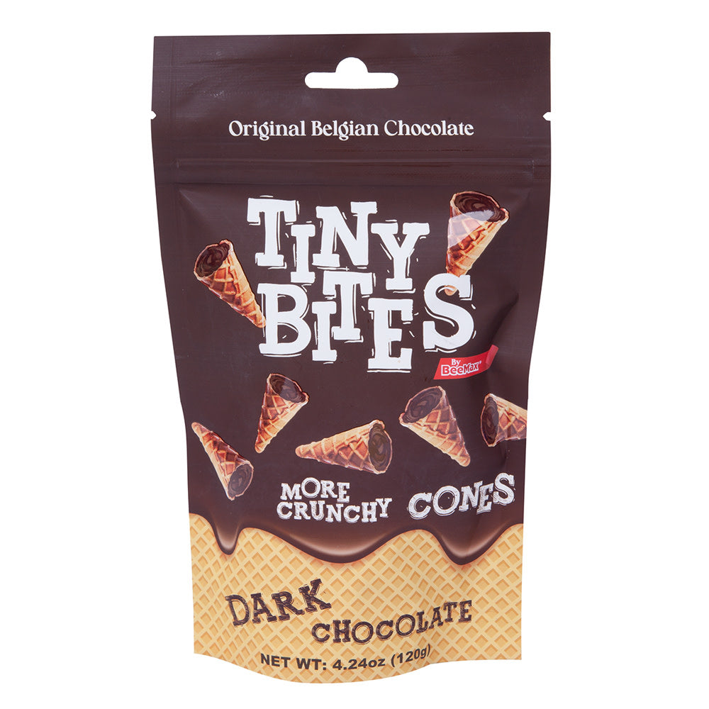 Wholesale Tiny Bites - Waffle Cones - Dark Chocolate-12ct Case Bulk