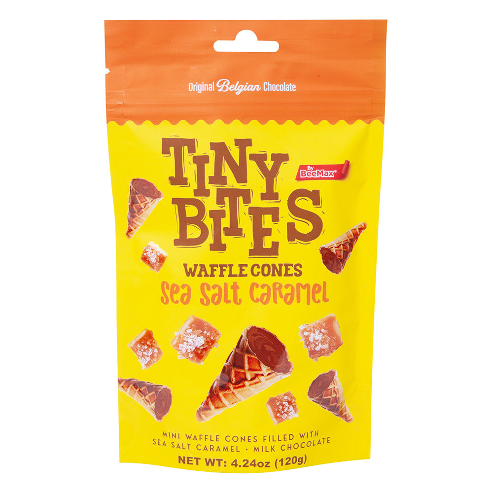 Wholesale Tiny Bites - Waffle Cones - Sea Slt Caramel-12ct Case Bulk