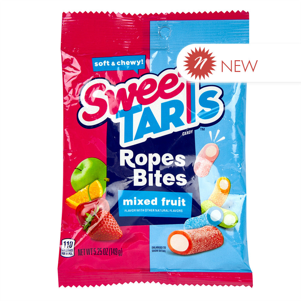 Wholesale Sweetarts Mixed Fruit Rope Bites 5.25 Oz Peg Bag-12ct Case Bulk