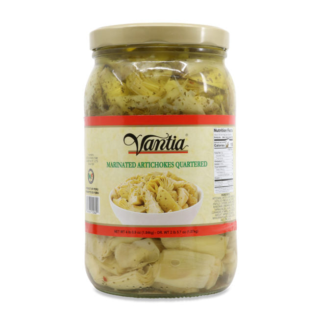Wholesale Vantia Marinated Quartered Artichokes JARS 64 oz- Bulk