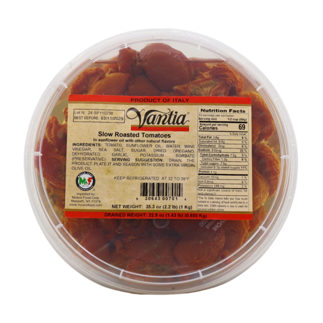 Wholesale Vantia Slow Roasted Tomatoes TRAYS 1 kg- Bulk