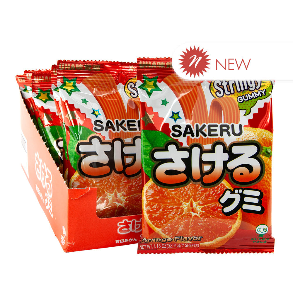 Wholesale Uha Sakeru Orange Gummy 1.16 Oz Peg Bag- Bulk