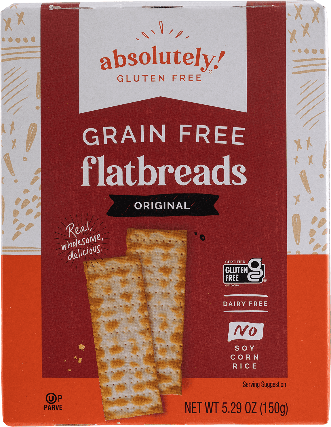 Absolutely Gluten Free Flatbread, Original, 5.29 oz Bag