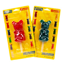 Wholesale Giant Gummy Bear On Stick Cherry & Blue Raspberry- Bulk