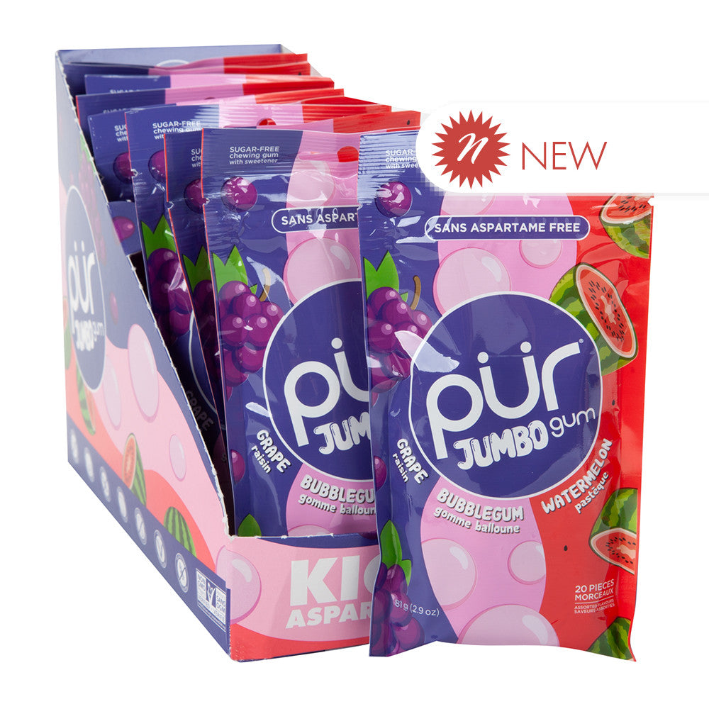 Wholesale Pur Gum - Jumbo - Strw/Ornge Banana - Bag - 55Pc- Bulk