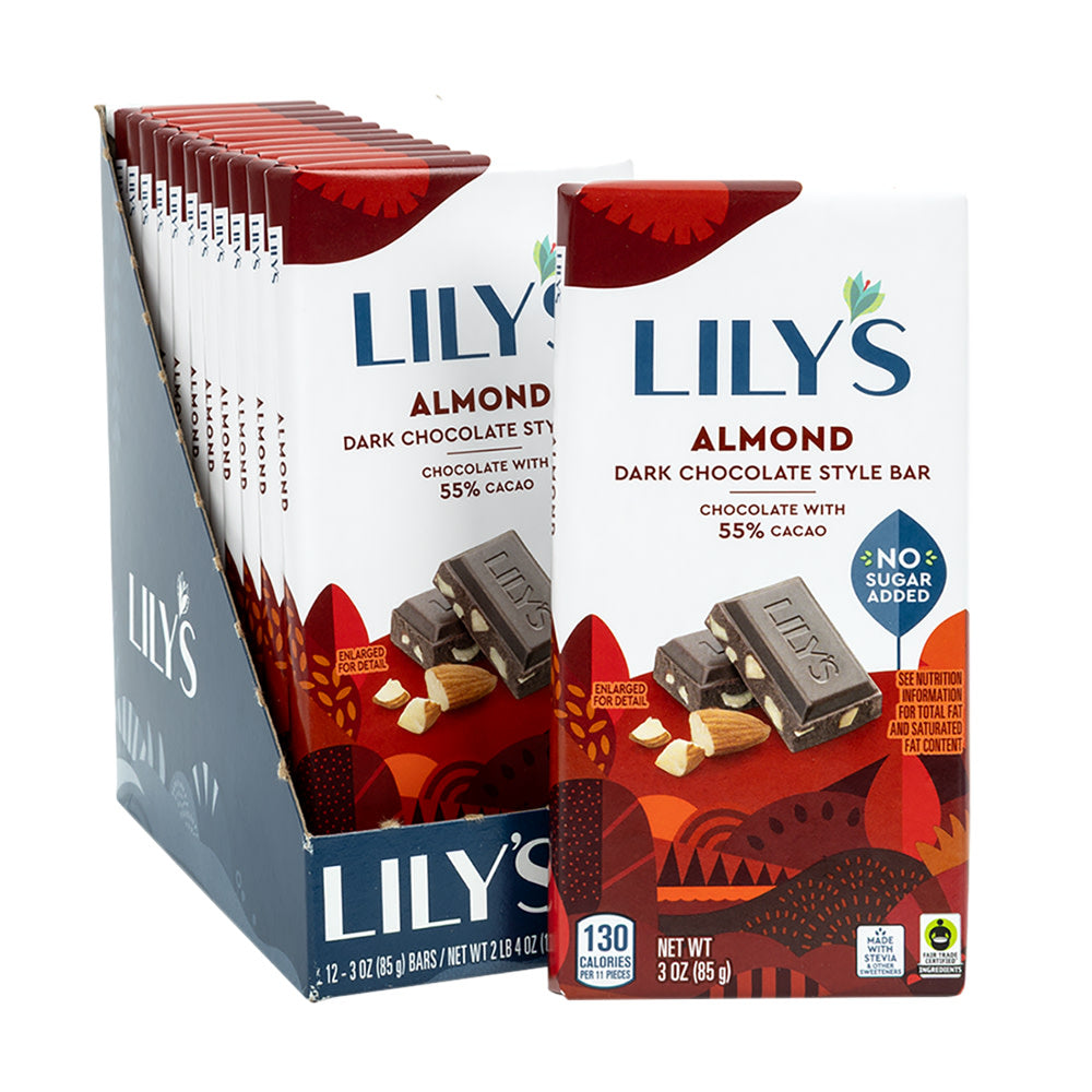 Wholesale Lily'S Almond Dark Chocolate 55% Bar 3 Oz- Bulk