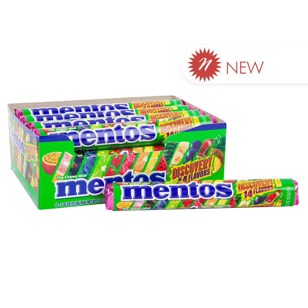 Wholesale Mentos Discovery 14 Flavors 1.32 Oz Roll- Bulk