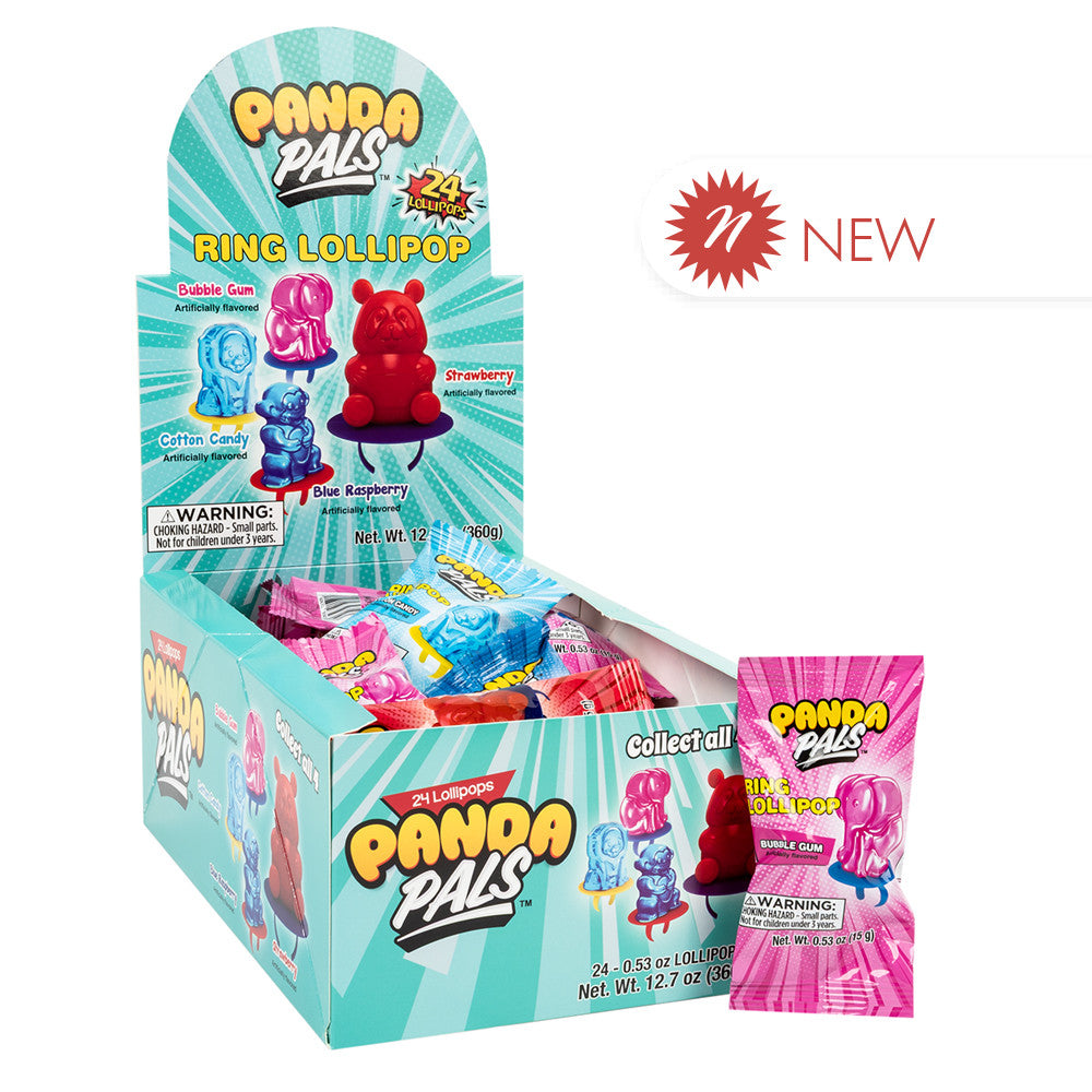 Wholesale Panda Pals Assorted Ring Lollipop 0.53 Oz- Bulk
