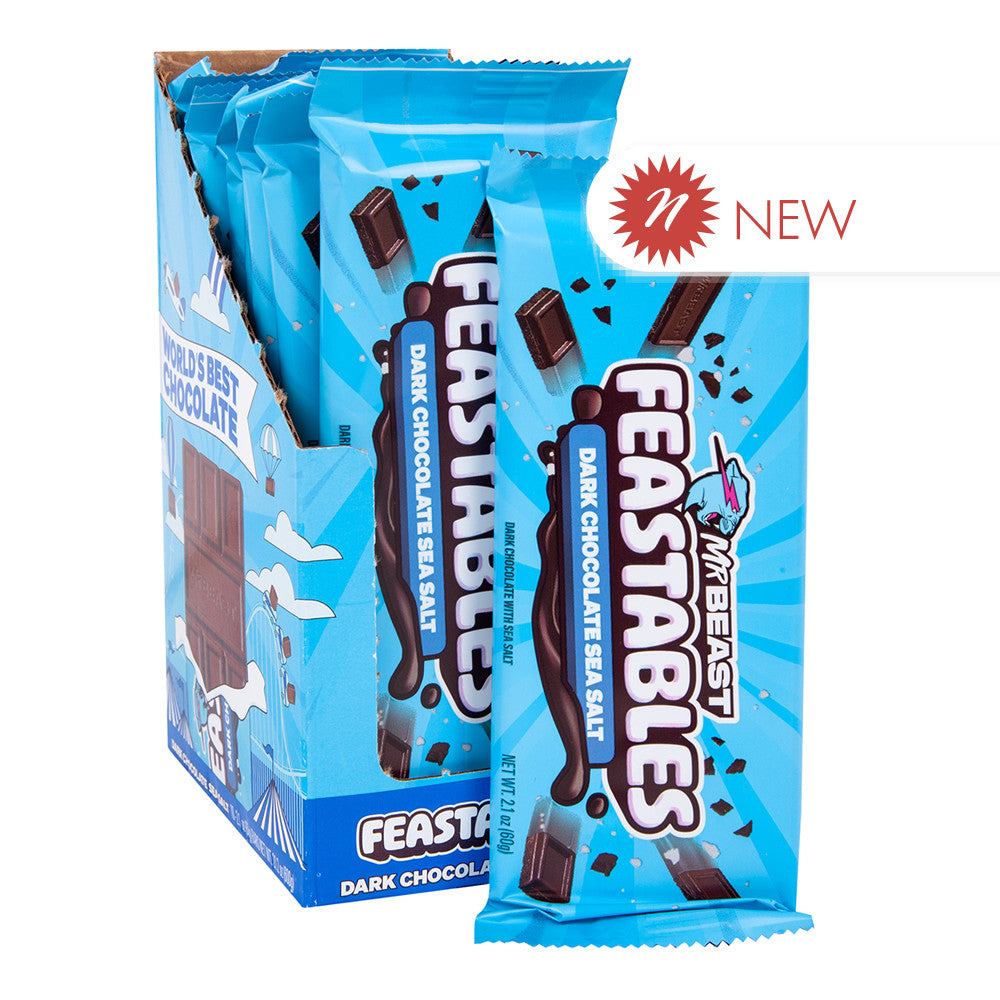 Wholesale Mr Beast Feastables Bar Dark Chocolate Sea Salt 2.1 Oz- Bulk