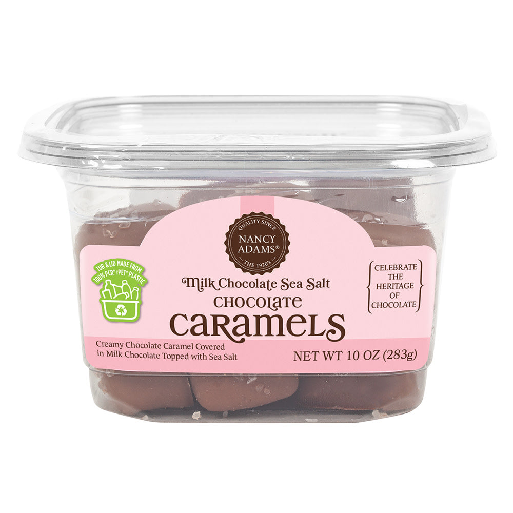 Wholesale Nancy Adams Milk Chocolate Sea Salt Chocolate Caramels 10 Oz Tub- Bulk