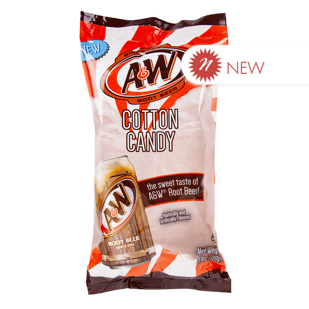 Wholesale A&W Root Beer Cotton Candy 3.1 Oz Peg Bag- Bulk
