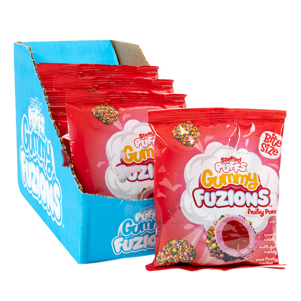 Wholesale Stuffed Puffs Fruity Punch Gummy Fuzions 4.23 Oz Peg Bag- Bulk