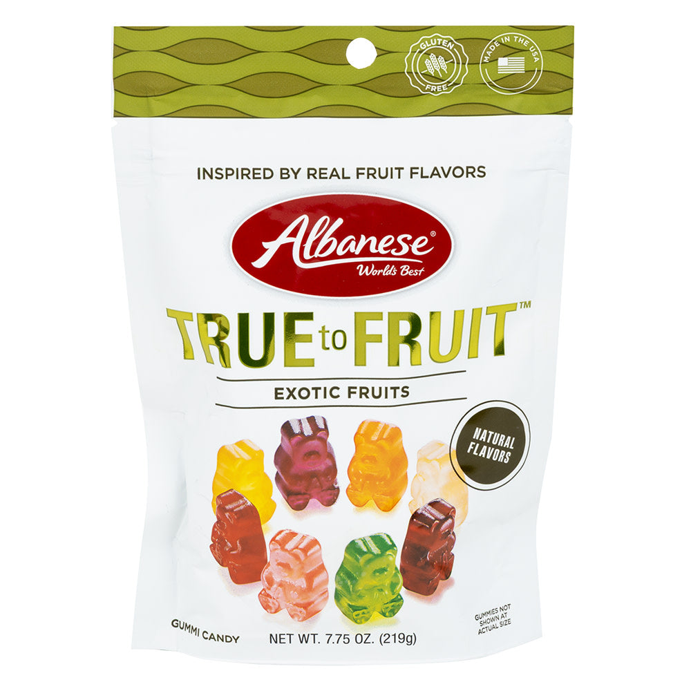 Wholesale Albanese True To Fruit Exotic Fruits Gummies 7.75 Oz Pouch- Bulk
