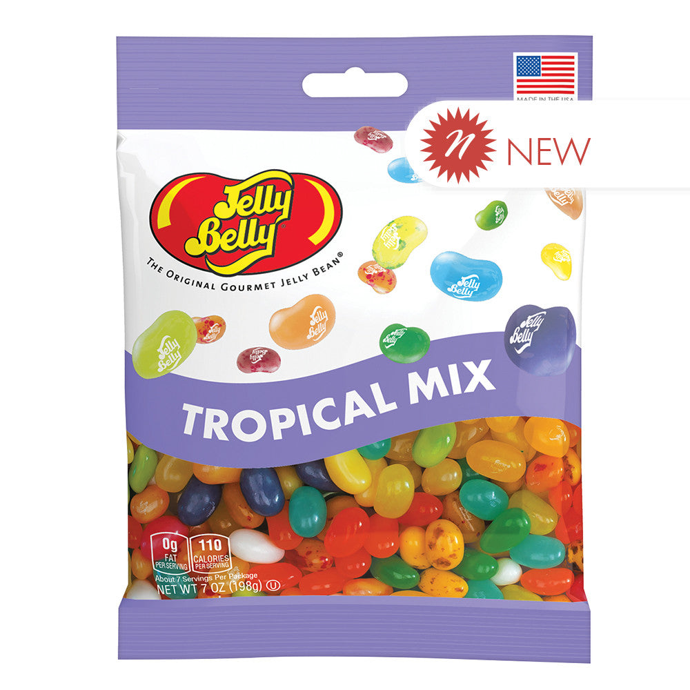 Wholesale Jelly Belly Tropical Mix 7 Oz Peg Bag- Bulk