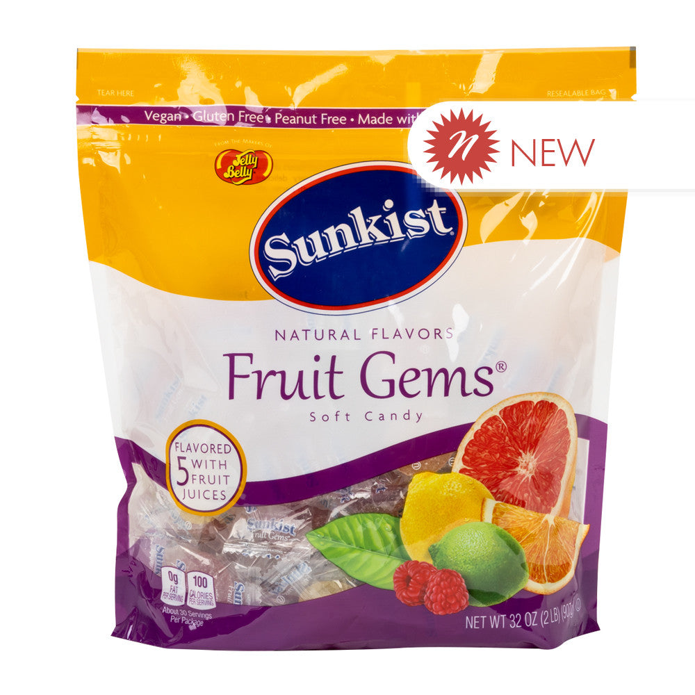 Wholesale Jelly Belly Sunkist Fruit Gems 2 Lb Pouch- Bulk