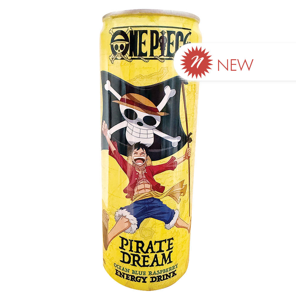 Wholesale One Piece Ocean Blue Raspberry Pirate Dream Energy Drink Can- Bulk