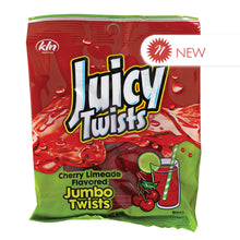 Wholesale Juicy Twists Cherry Limeade Jumbo Twists 4 Oz Peg Bag- Bulk