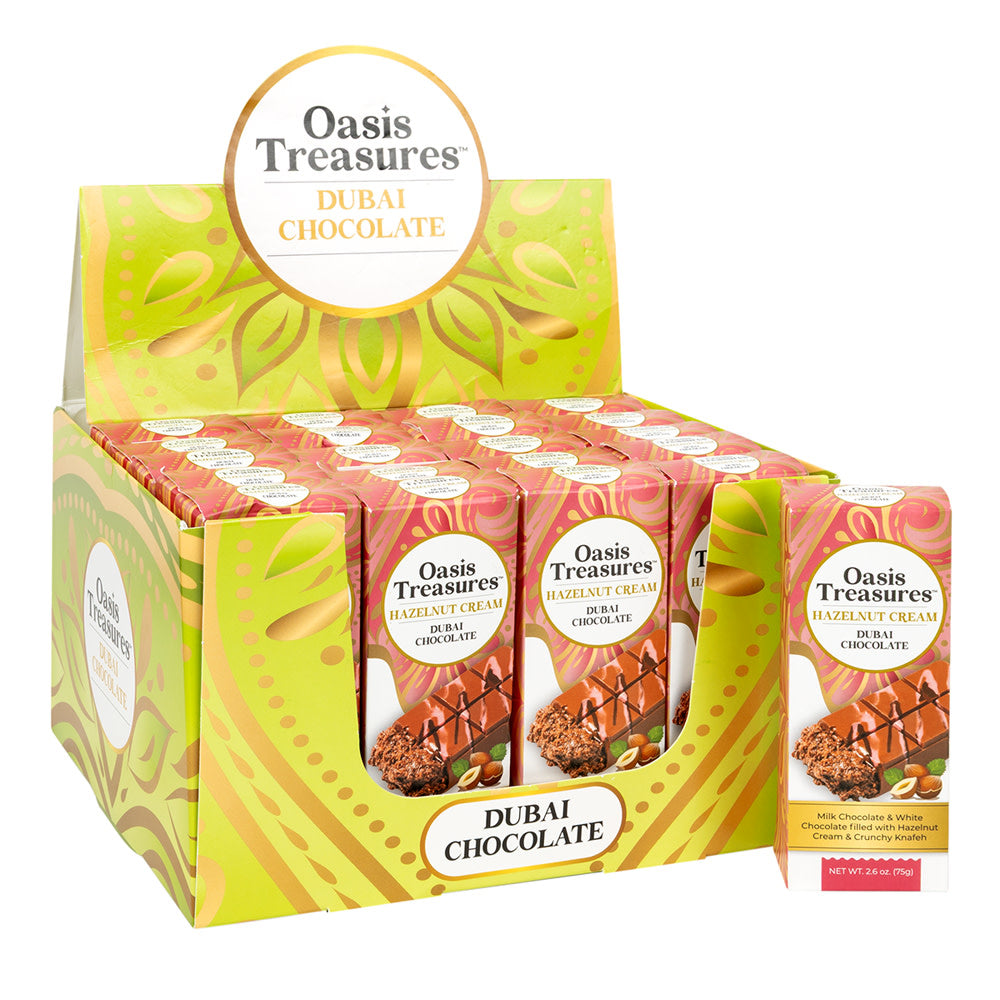 Wholesale Oasis Treasures Dubai Chocolate Hazelnut Cream Bar 2.65 Oz- Bulk