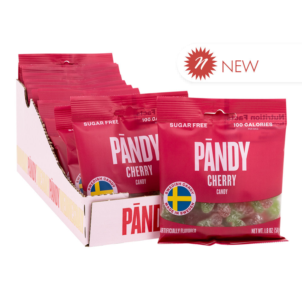 Wholesale Pandy - Sour Cherry Candy - Sugar Free Peg Bag - 1.8Oz- Bulk