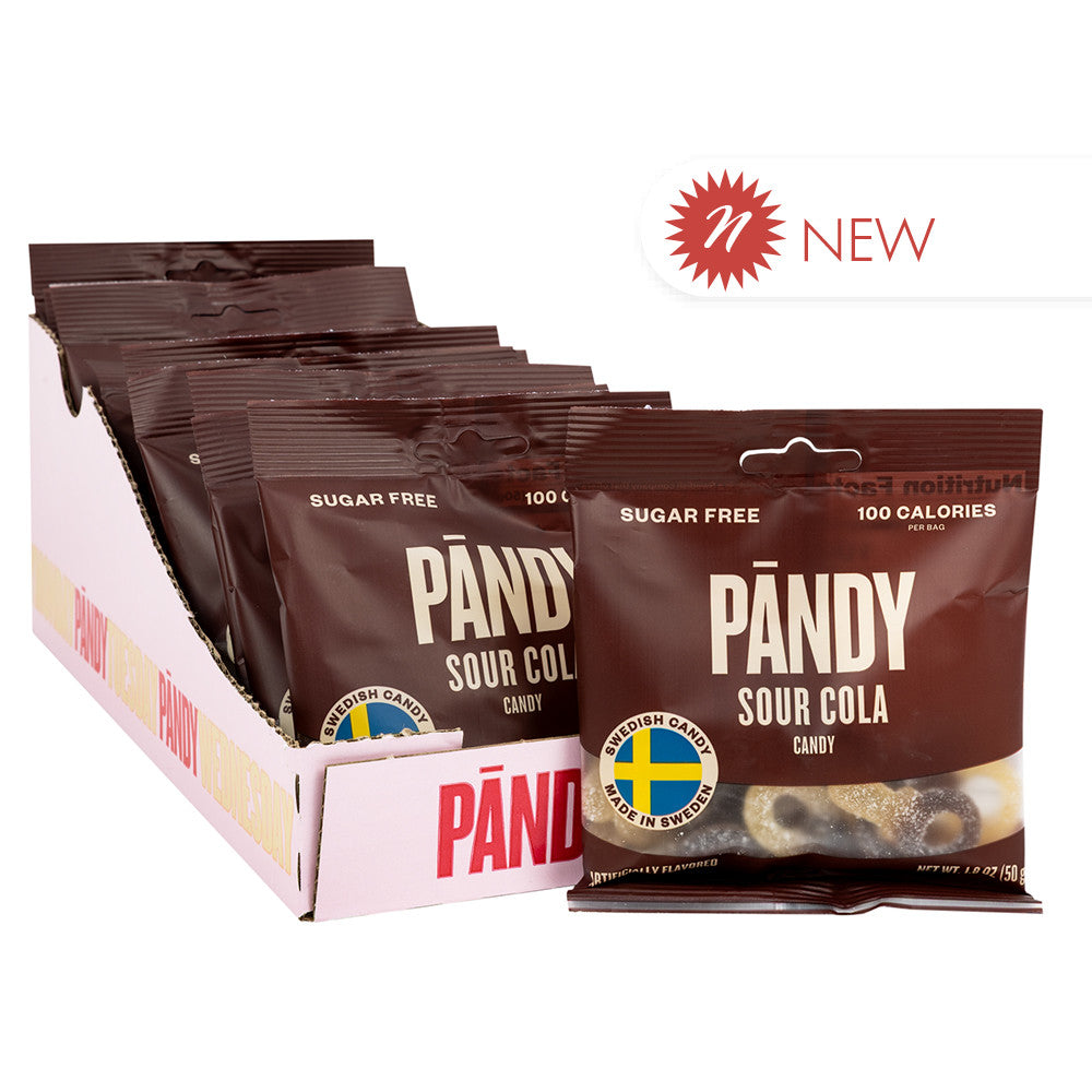 Wholesale Pandy - Sour Cola Candy - Sugar Free Peg Bag - 1.8Oz- Bulk