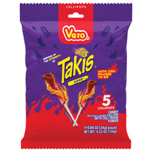Wholesale Takis Vero Lollipops 5 Pieces 4.23 Oz Peg Bag- Bulk
