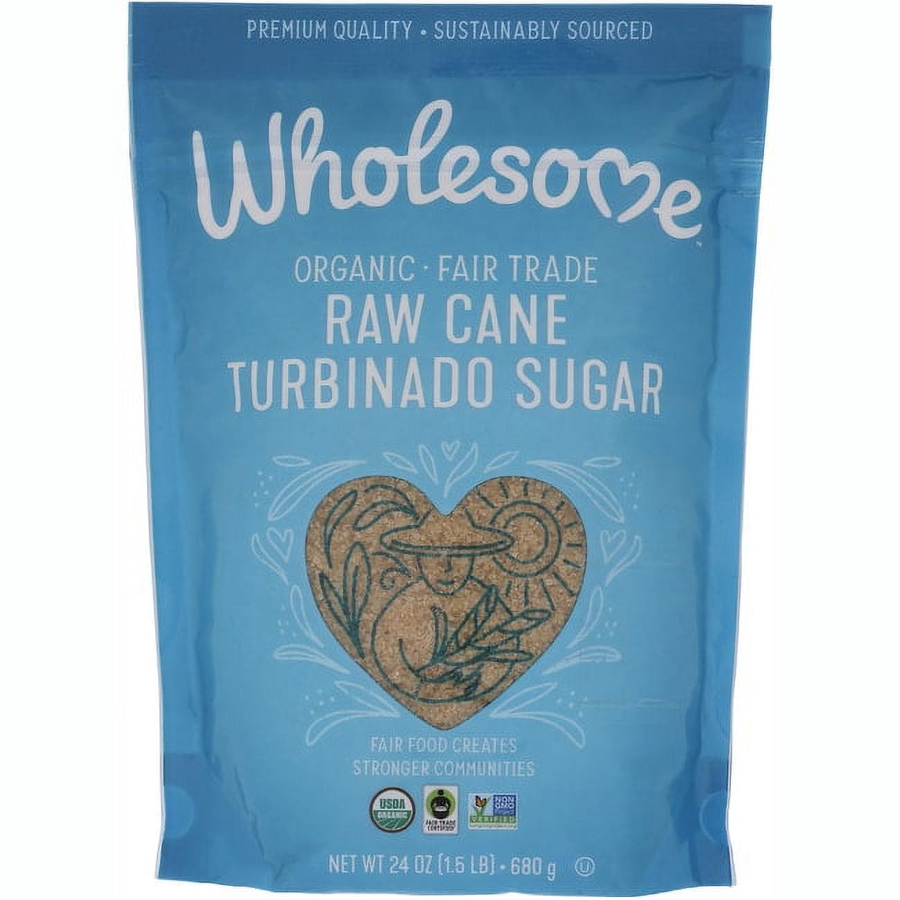 Wholesome Sweeteners Organic Raw Cane Turbinado Sugar 24 Oz Pouch