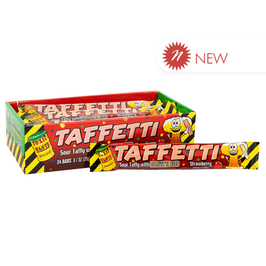 Wholesale Toxic Waste Taffetti Strawberry Sour Taffy 0.7 Oz- Bulk