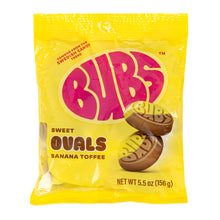 Wholesale Bubs Sweet Ovals Banana Toffee 5.5 Oz Peg Bag- Bulk