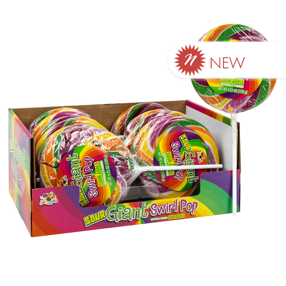 Giant Swirl Pop Sour Apple 4.25 Oz