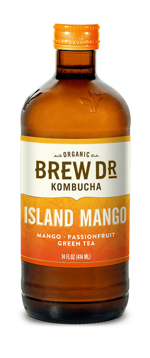 Brew Dr. Kombucha Island Mango 14 oz Bottle