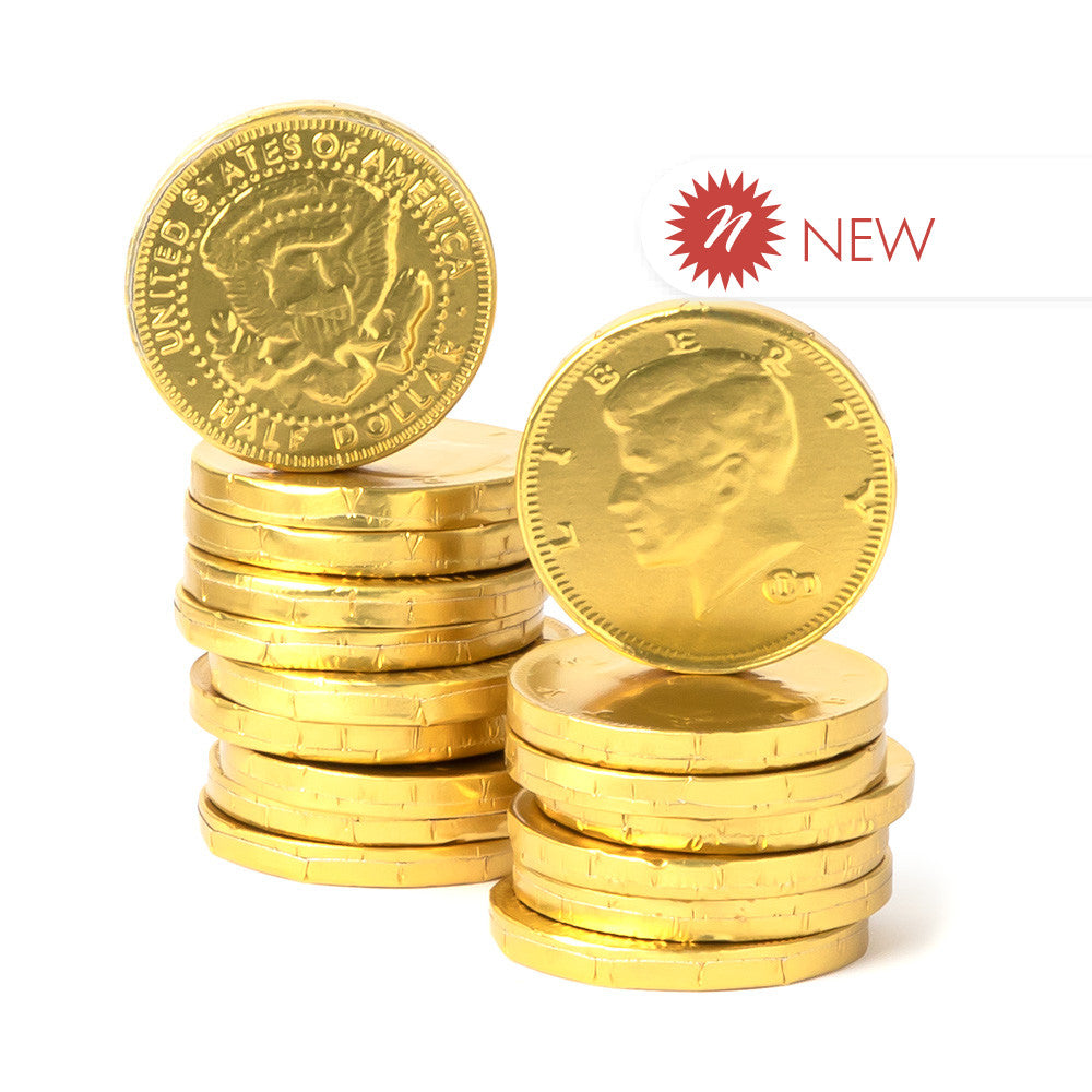 Wholesale Müttenberg Candy Gold Foil Kennedy Coins 1.5”- Bulk