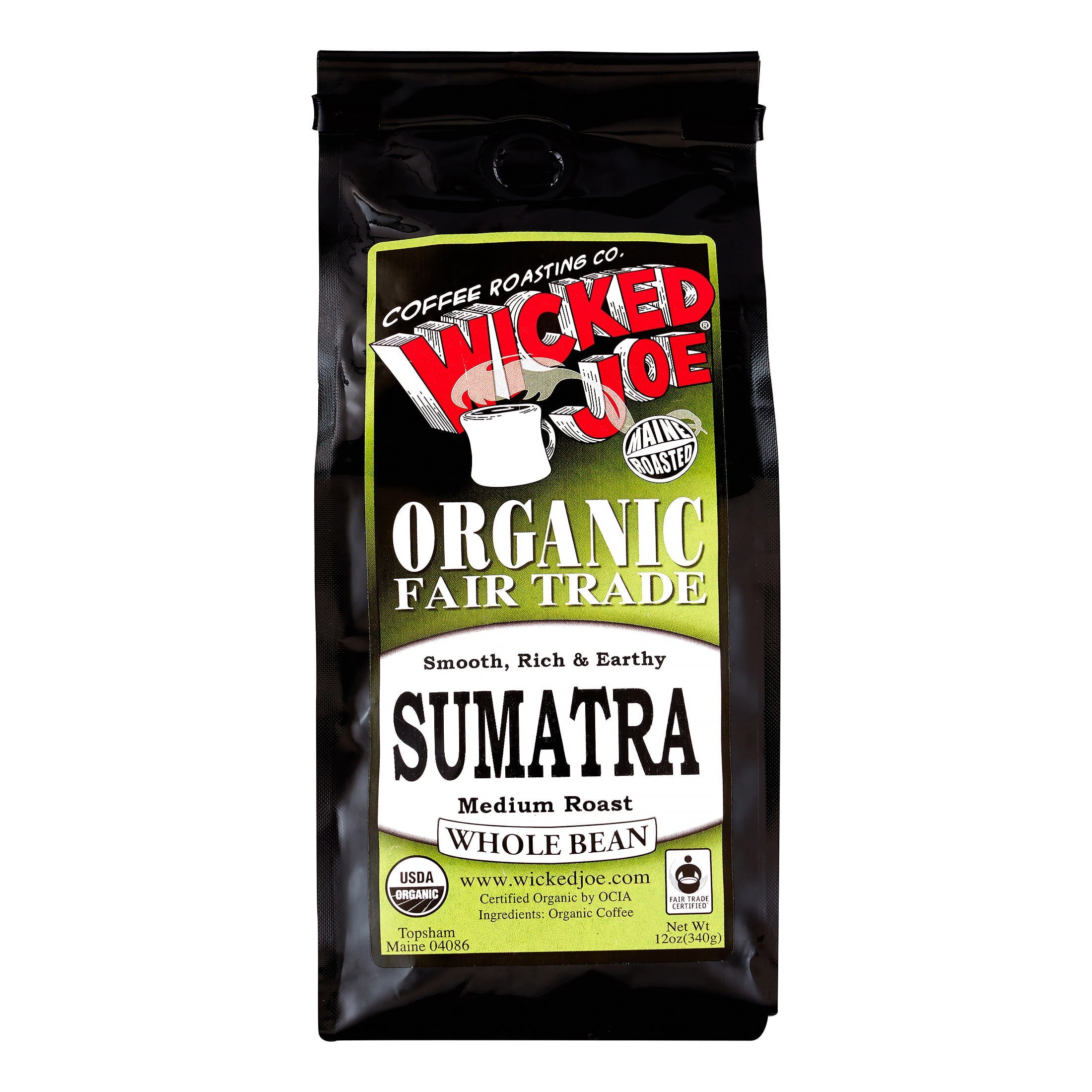 Wicked Joe Coffee Ground Medium Roast Sumatra 12 Oz
