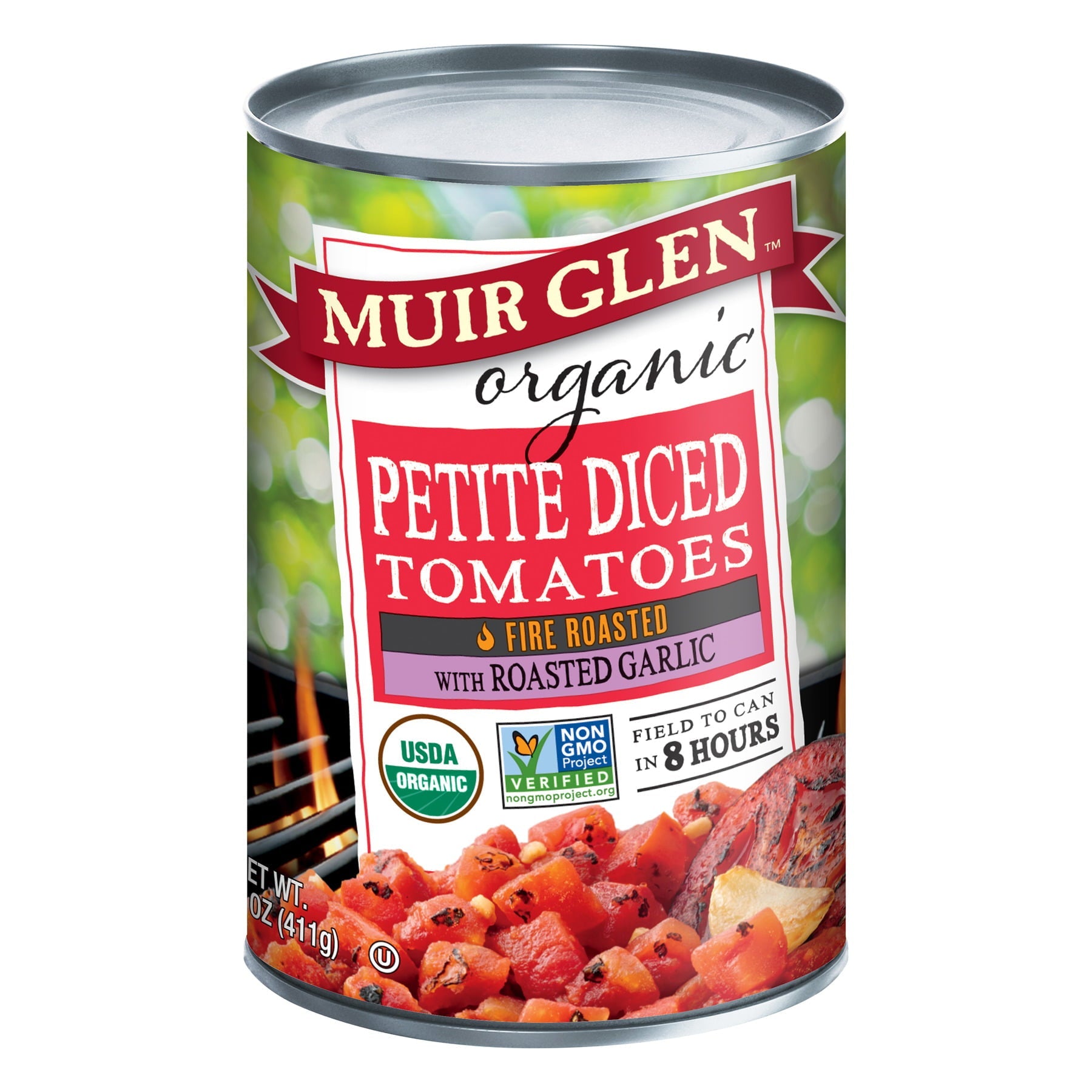 Muir Glen Organic Diced Tomatoes Roasted Garlic 14.5 oz