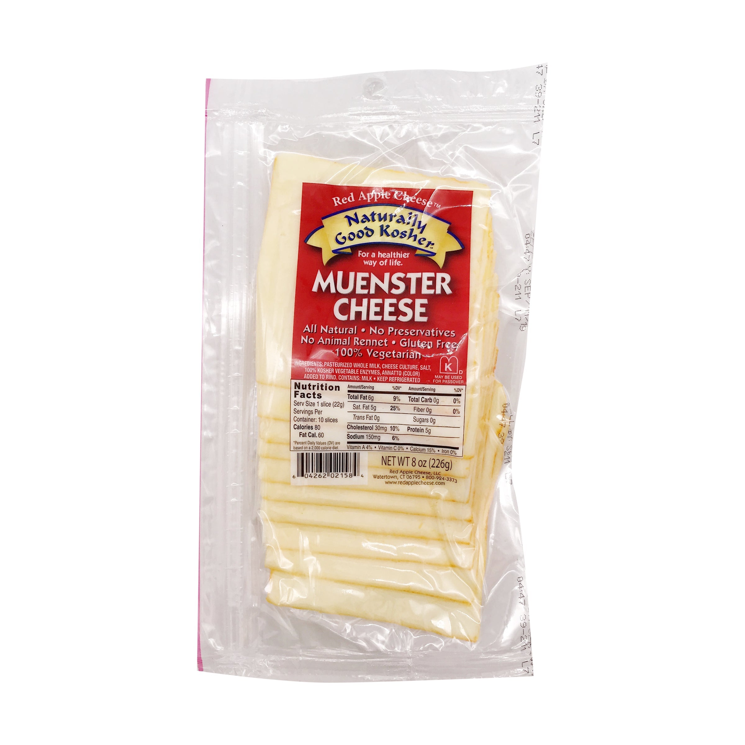 Naturally Good Kosher Muenster cheese 8oz 12ct