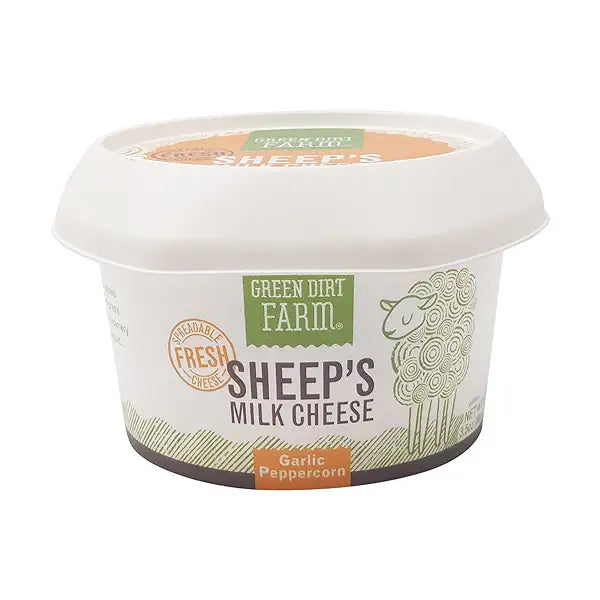 Wholesale Green Dirt Farm Sheep's Milk Cheese Garlic And Peppercorn Fresh 3.5 oz- Bulk