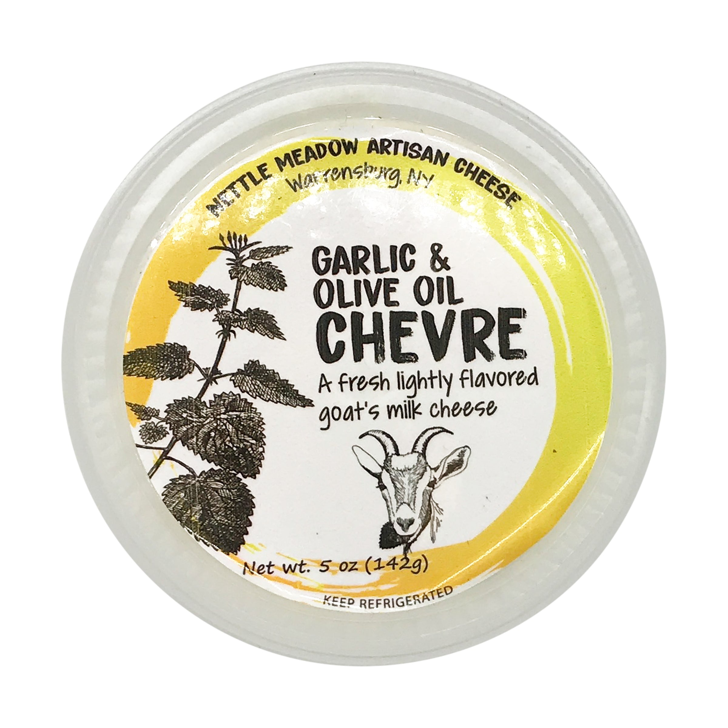 Nettle Meadow Garlic & Olive Oil Chevre cheese 5oz 8ct