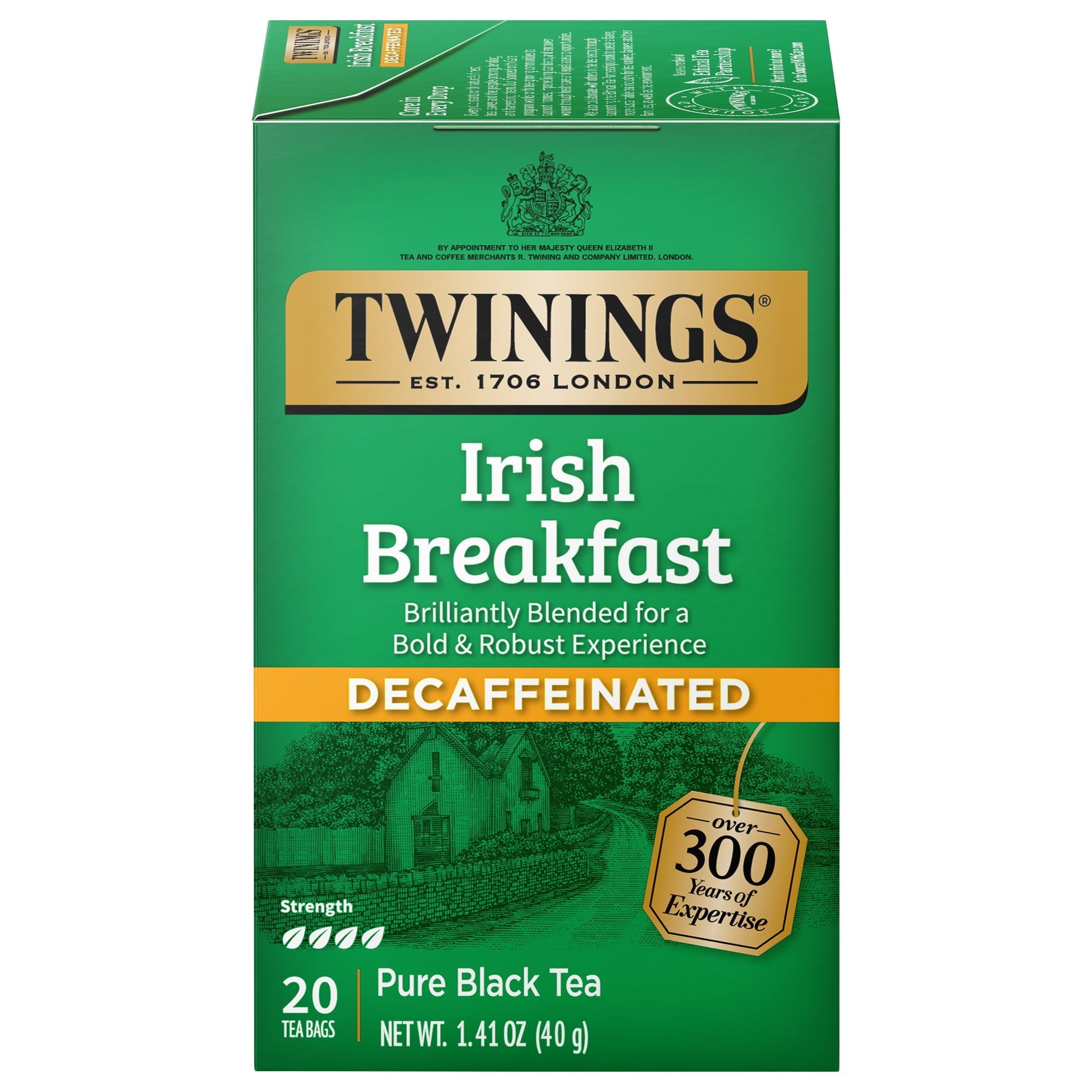 Twinings of London Irish Breakfast Decaf Tea Bags 1.41 Oz