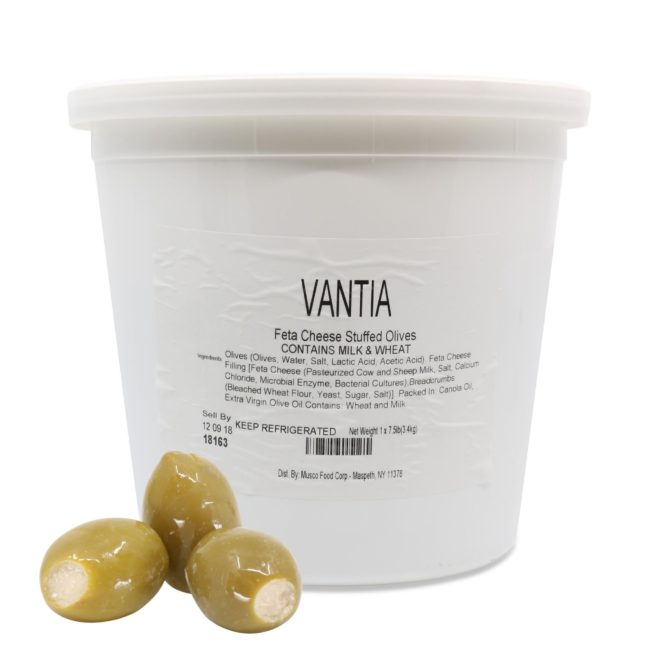 Wholesale Vantia Feta-Stuffed Olives 7.5 LB-1 Ct Case Bulk