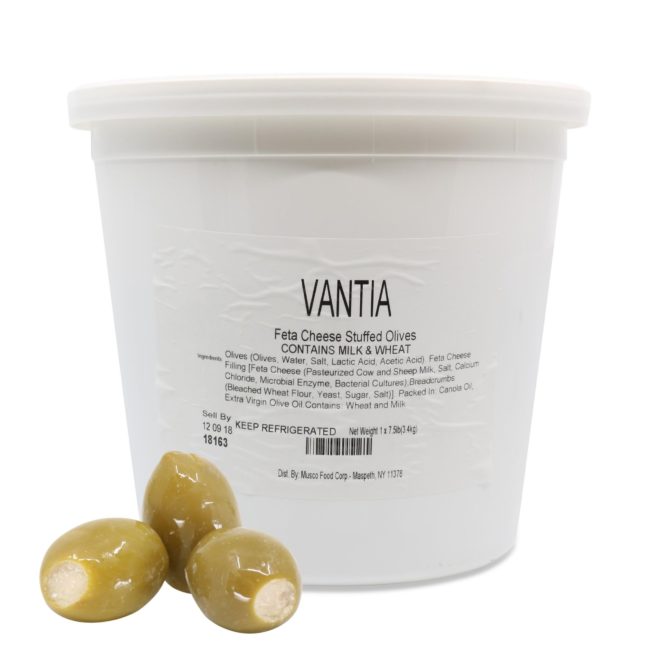 Wholesale Vantia Feta Stuffed Olives 7 lb- Bulk
