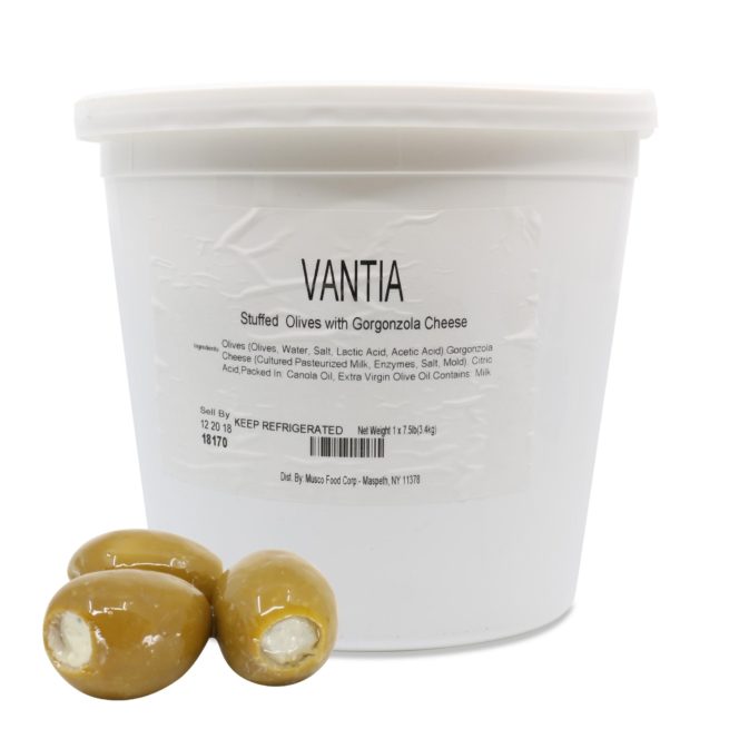 Wholesale Vantia Gorgonzola-Stuffed Olives 7.5 LB-1 Ct Case Bulk