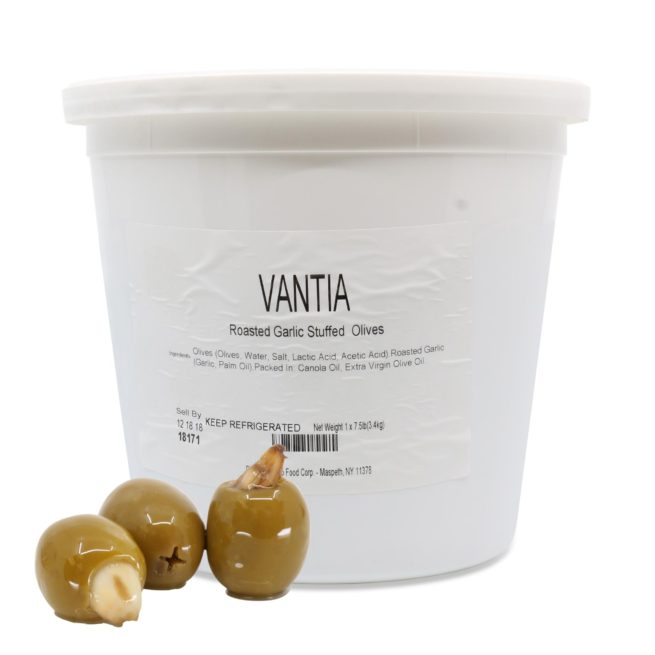 Vantia Roasted Garlic-Stuffed Olives 7.5 LB