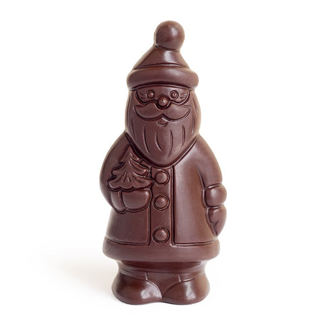 Wholesale Nirvana Organic Dark Chocolate Hollow Figurine Santa With Christmas Tree 1.9 Oz-12 Ct Case Bulk