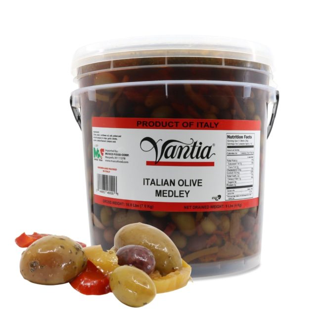 Wholesale Vantia Whole Italian Olive Medley PL 9 lb- Bulk